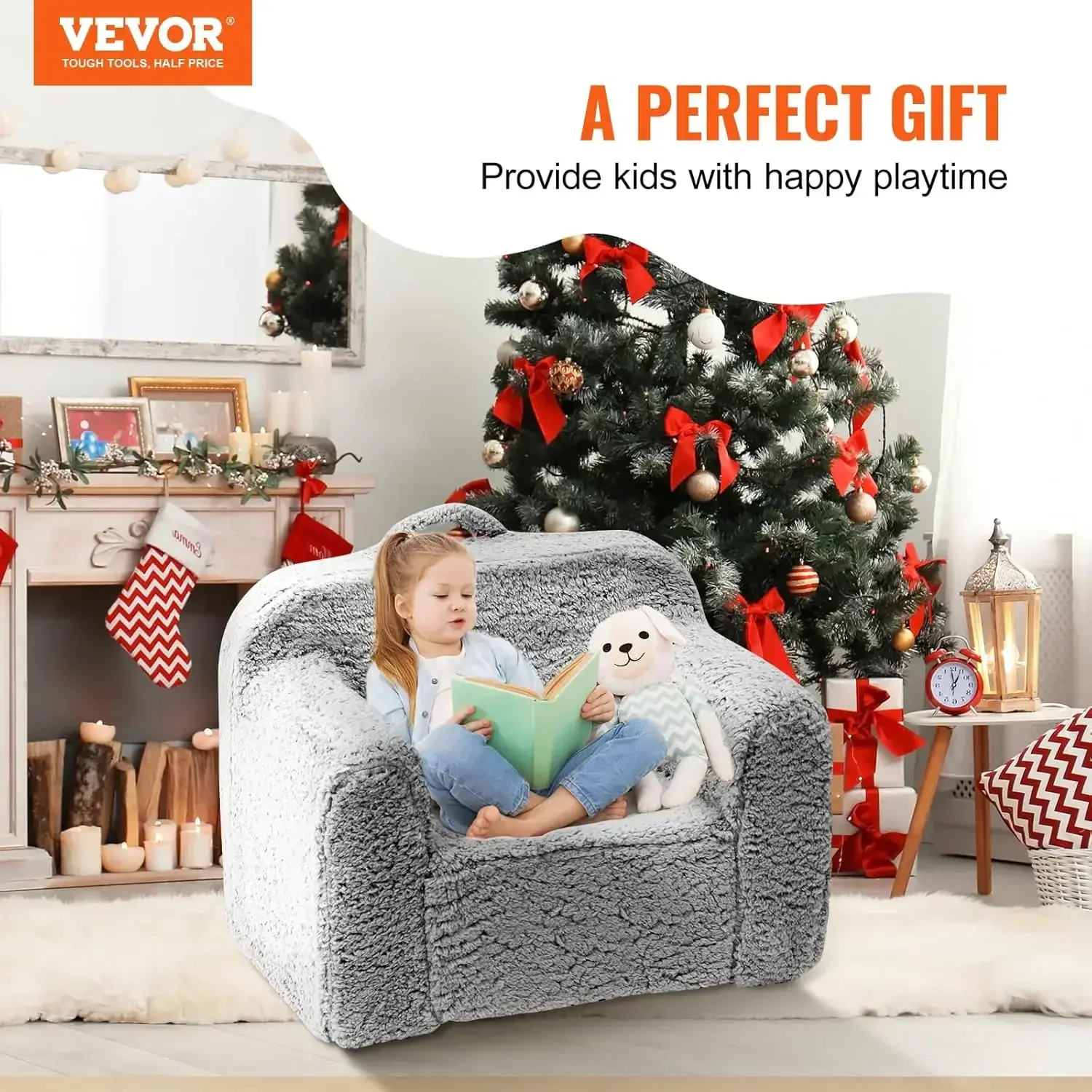 Kids Armchair, Kids Sofa with High-Density 25D Sponge, Snuggly-Soft Toddler Chair
