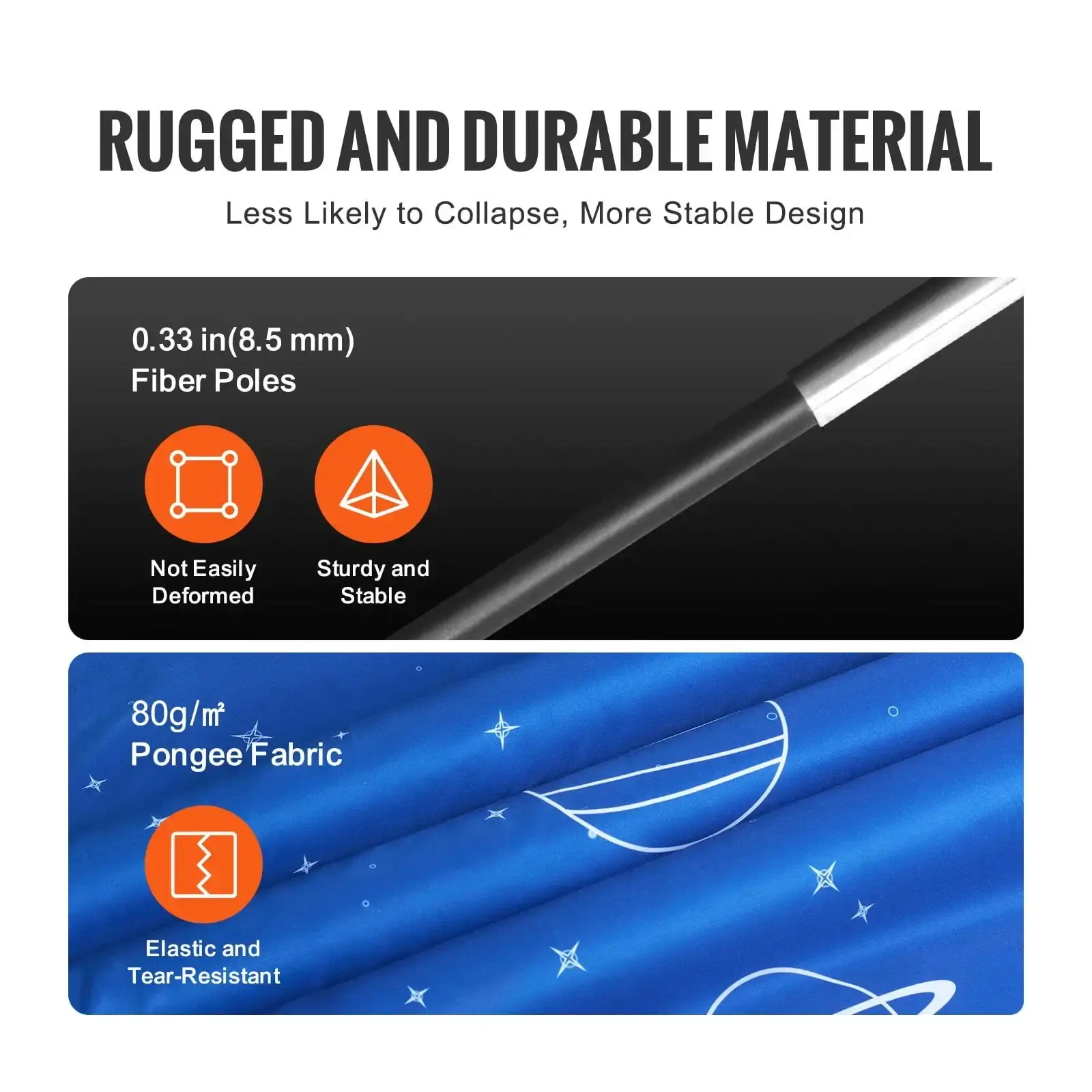 2 Doors Bed Tent Breathable Tent Light Blackout with 0.33 in Fiber Poles