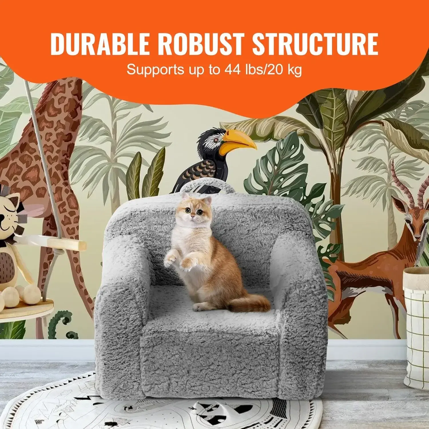 Kids Armchair, Kids Sofa with High-Density 25D Sponge, Snuggly-Soft Toddler Chair