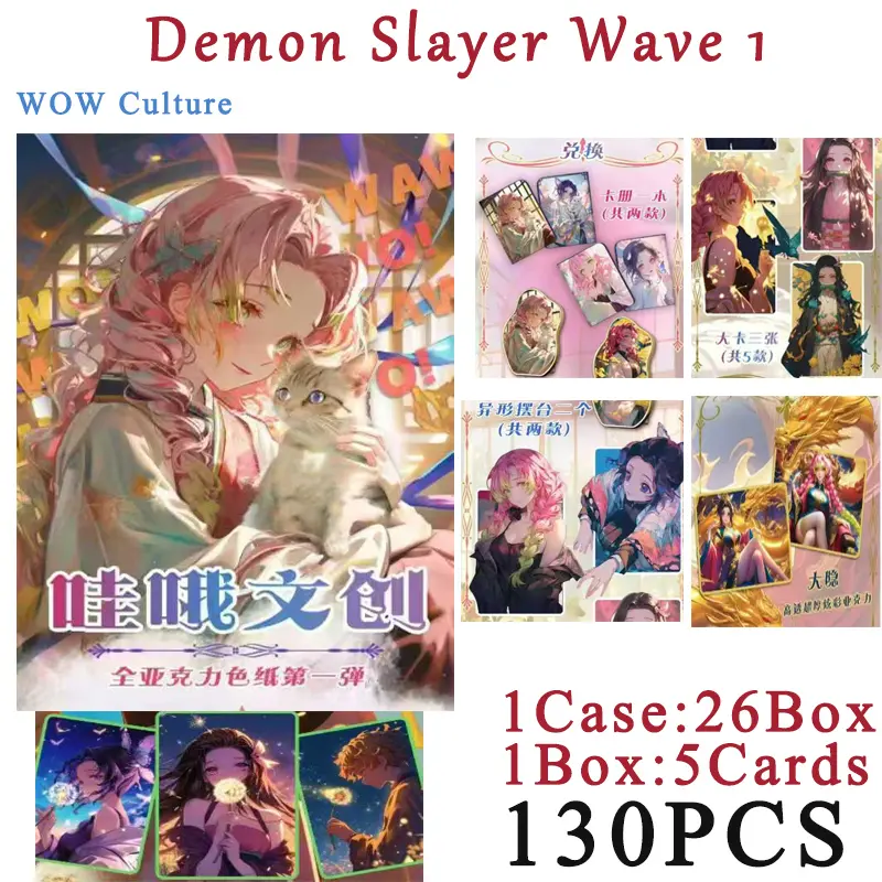 2025 Demon Slayer Card Wholesale Premium Acrylic Colored Paper Anime Character  Collection Card Hobbies Gift And Child Toys