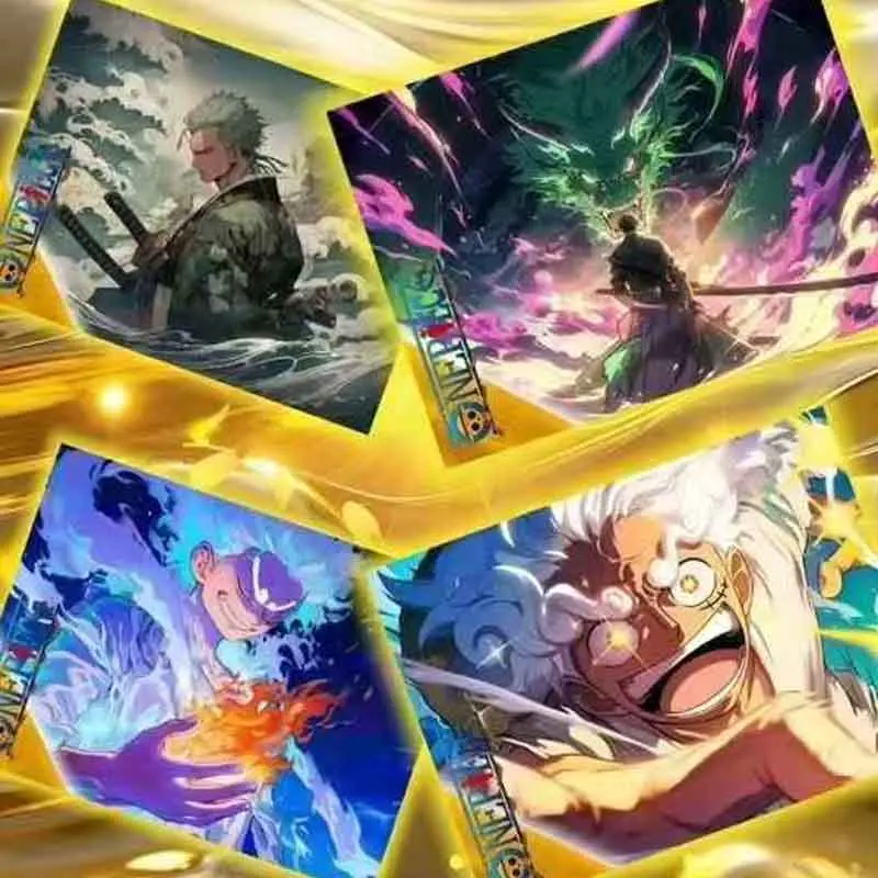 One Piece Collection Cards Wholesale Booster Box Langu Cultural Creation Luffy Metal Collection Card Holiday Gift Board Games