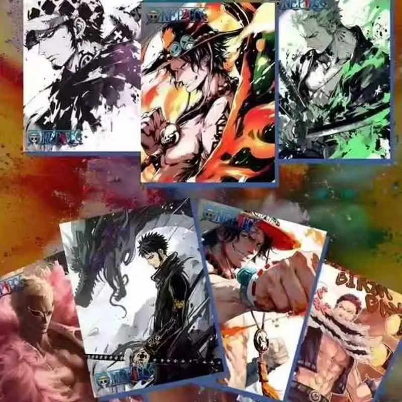 One Piece Collection Cards Wholesale Booster Box Langu Cultural Creation Luffy Metal Collection Card Holiday Gift Board Games