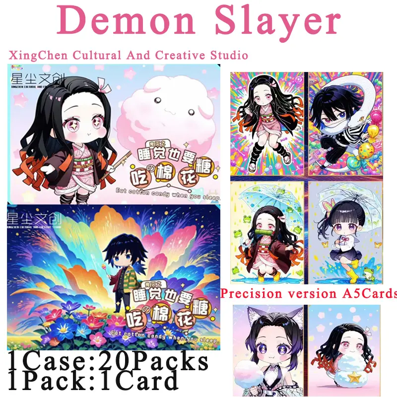 2025 Demon Slayer Card Wholesale Premium Acrylic Colored Paper Anime Character  Collection Card Hobbies Gift And Child Toys
