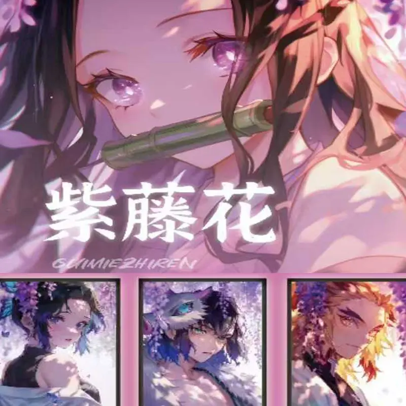 2025 Demon Slayer Wave 1 Cards Wholesale Acrylic Color Paper Limited Card Anime Character Collection Cards Toy Gift For Fans