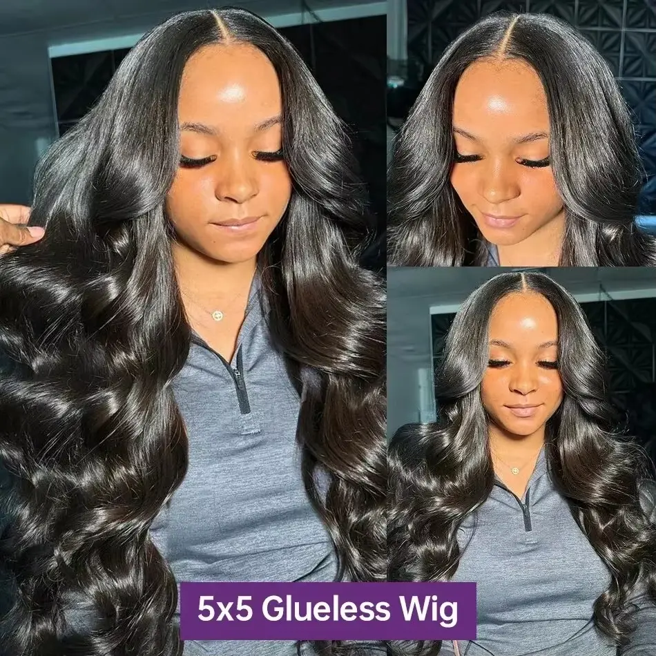 Glueless Wigs Human Hair Ready To wear Pre Cut Pre Plucked 5x5 Hd Transparent Body Wave Human Hair Wigs Brazilian Wig