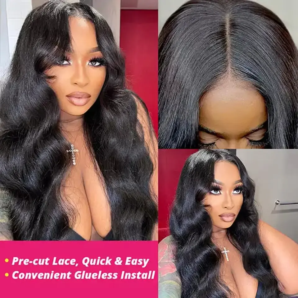 Glueless Wigs Human Hair Ready To wear Pre Cut Pre Plucked 5x5 Hd Transparent Body Wave Human Hair Wigs Brazilian Wig