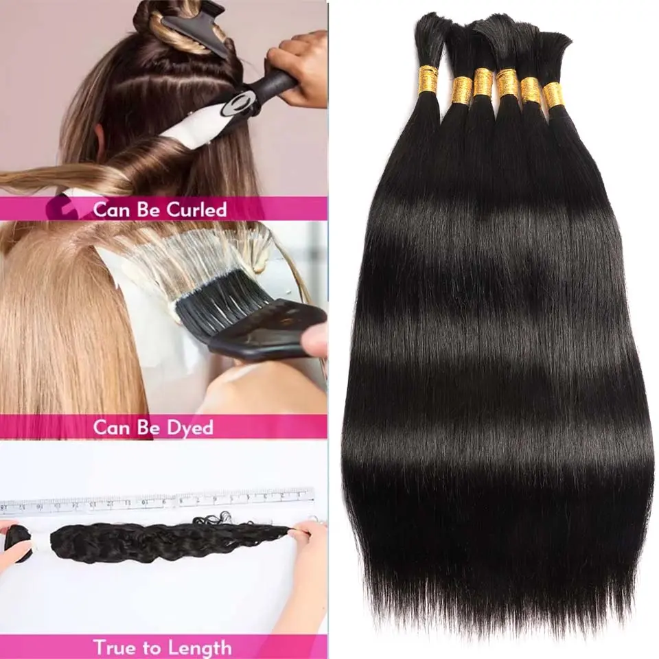 26Inch Human Hair Bundles 10A Brazilian Raw Hair Weave Bundles 30 32Inch Straight Human Hair Bundles Hair Extensions