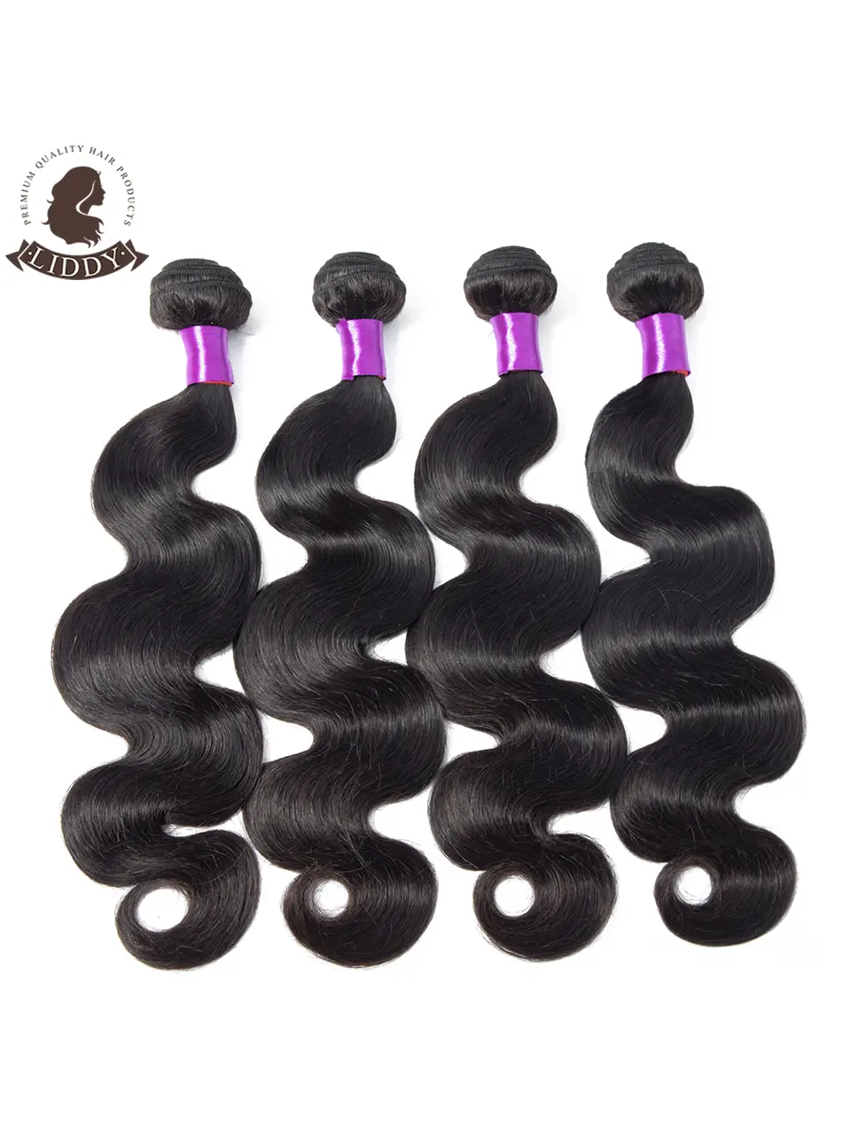 Body Wave Bundles Human Hair Brazilian Weaving Natural Black 3 4 Bundles Deal Virgin Hair 30 Inch Raw Hair Extensions Liddy