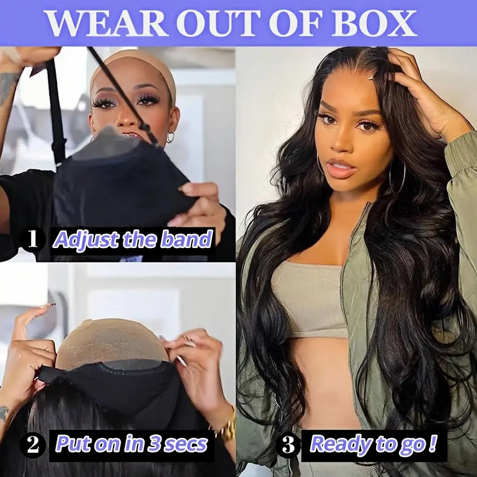 Body Wave Human Hair Wigs Glueless Wig Human Hair Ready To Wear 5x5 Lace Closure Wig For Women 360 13x4  Lace Front Wigs