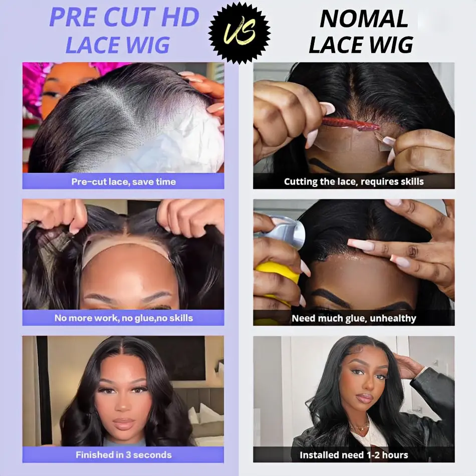 Body Wave Human Hair Wigs Glueless Wig Human Hair Ready To Wear 5x5 Lace Closure Wig For Women 360 13x4  Lace Front Wigs