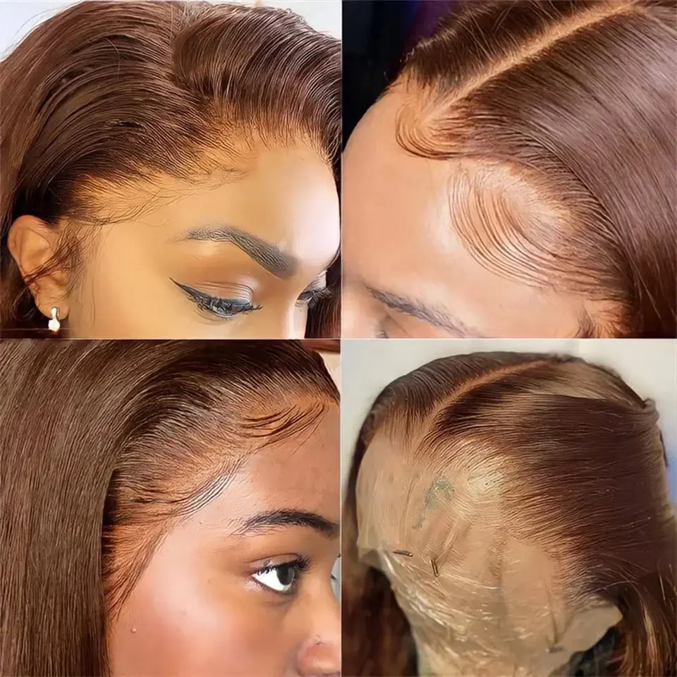 250 Density Chocolate Brown 360 Full Hd Lace Frontal Wig 30 Inch Straight Lace Front Wig Brown Wig Human Hair Remy On Sale