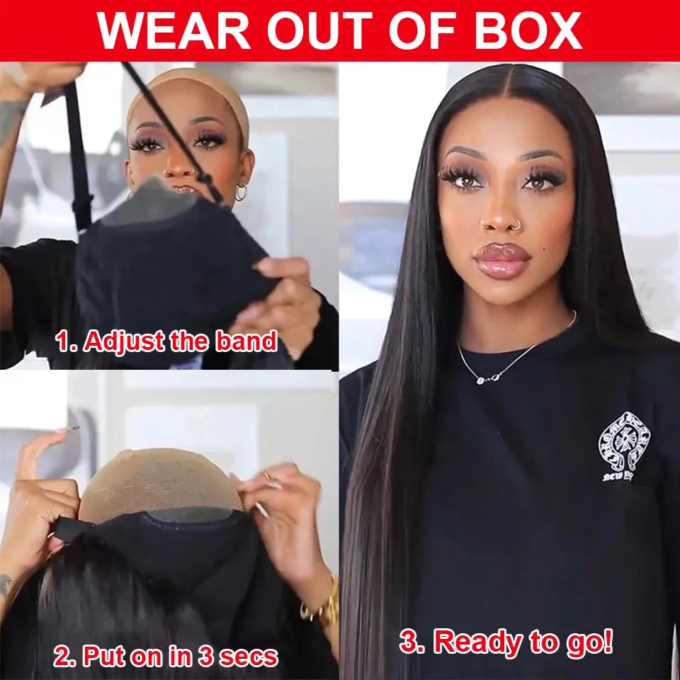 Wear And Go Glueless 9×6 HD Lace Closure Wig Straight Lace Front Human Hair Wig Pre Plucked Hairline Pre Cut Human Hair Wigs