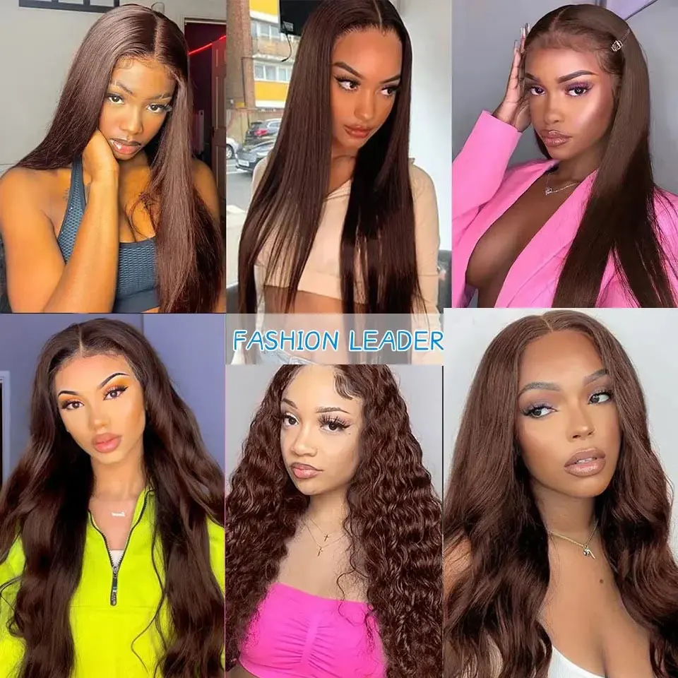 250 Density Chocolate Brown 360 Full Hd Lace Frontal Wig 30 Inch Straight Lace Front Wig Brown Wig Human Hair Remy On Sale
