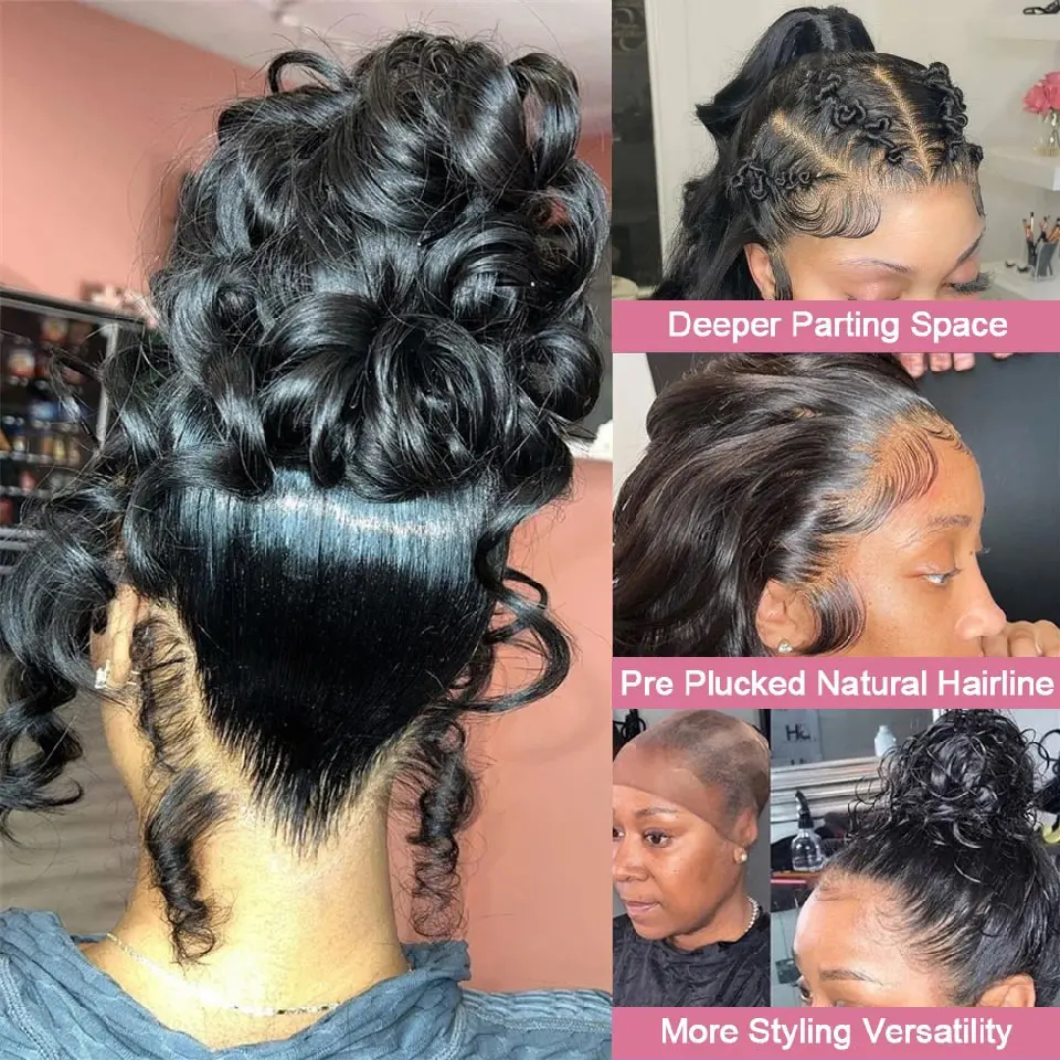 Body Wave 360 Full HD Lace Frontal Wigs 100% Human Hair Preplucked Brazilian 250 Density 13x6 Lace Front Human Hair Wig