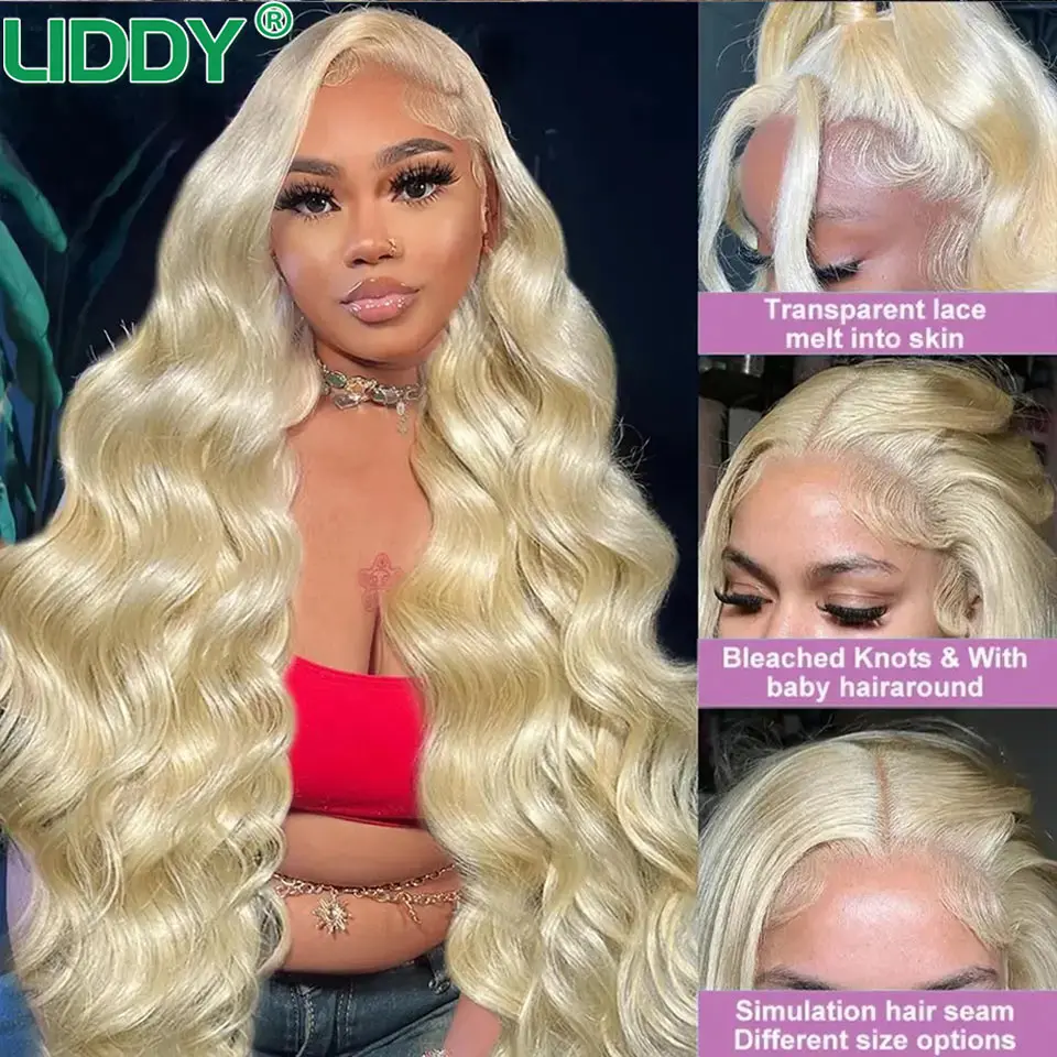613 Honey Blonde Body Wave Lace Front Human Hair Wigs for Women  Colored 613 13x4 Lace Front Human Hair Wig For Women