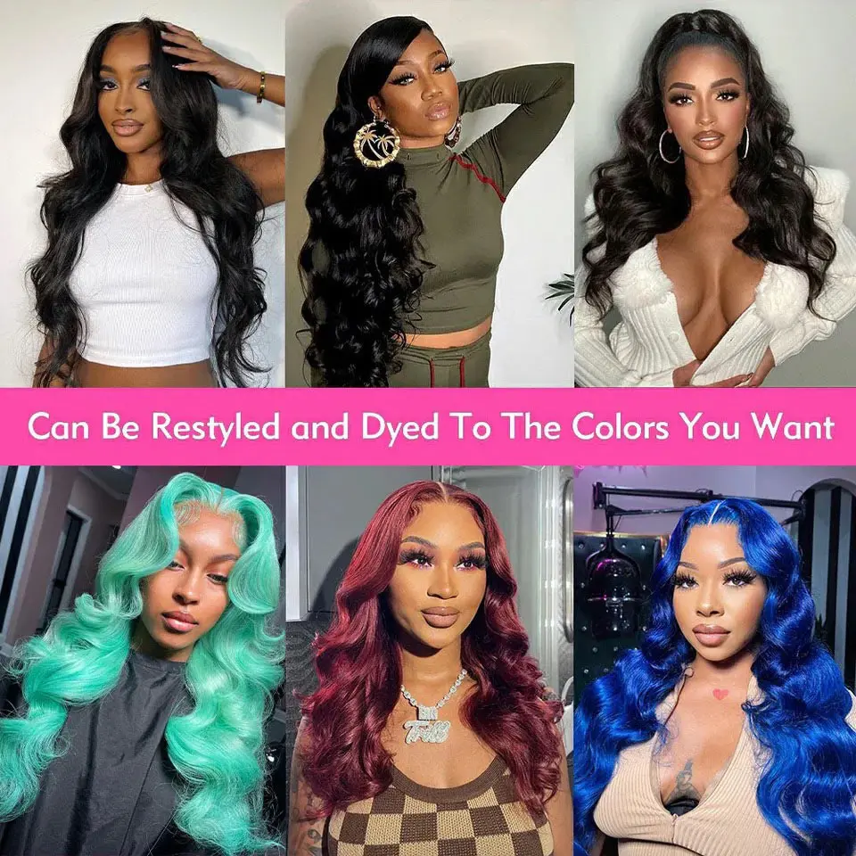 Body Wave 360 Full HD Lace Frontal Wigs 100% Human Hair Preplucked Brazilian 250 Density 13x6 Lace Front Human Hair Wig