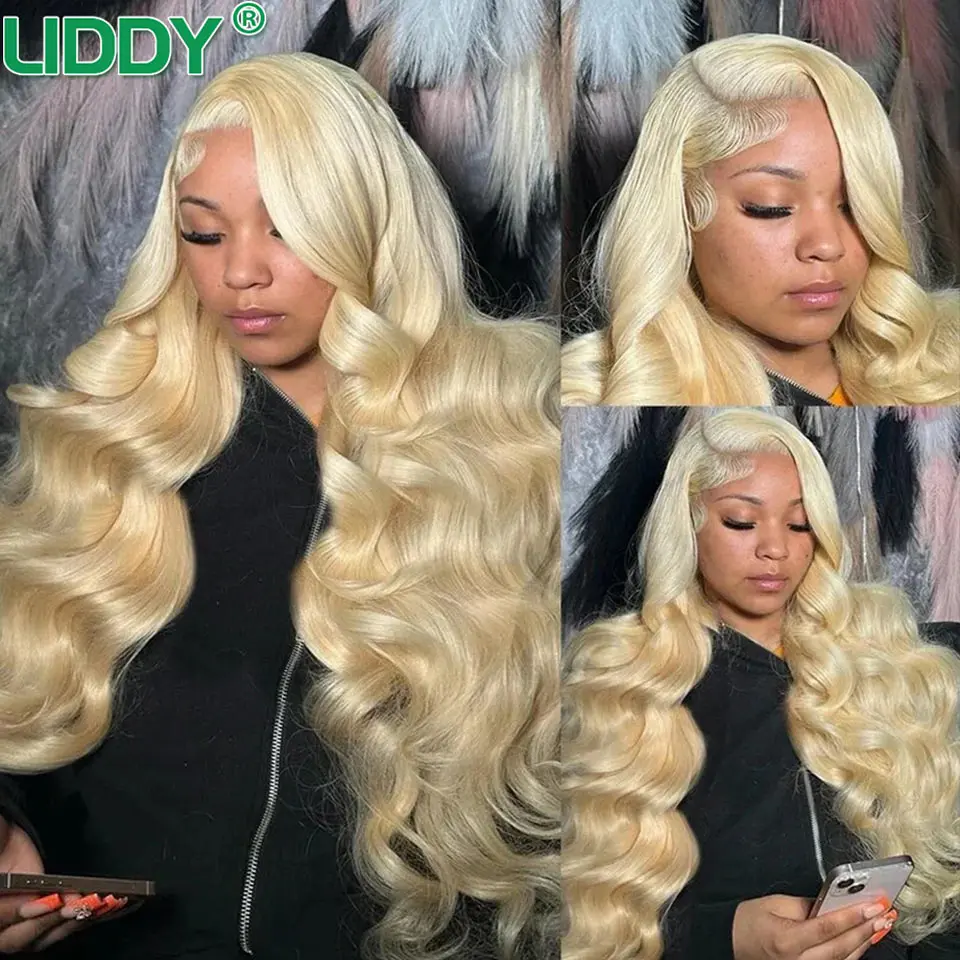 613 Honey Blonde Body Wave Lace Front Human Hair Wigs for Women  Colored 613 13x4 Lace Front Human Hair Wig For Women