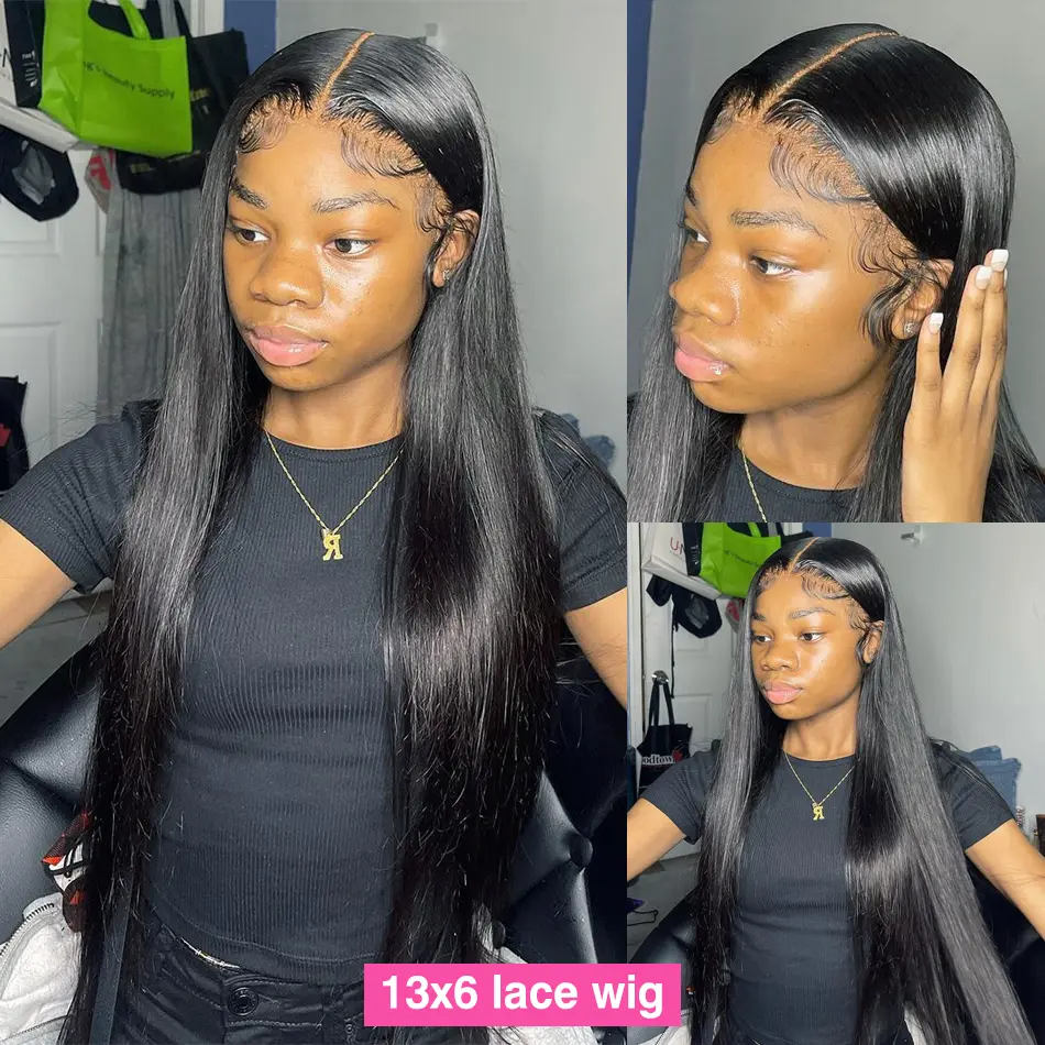 30 Inch 250 Density Bone Straight 13X6 Hd Lace Frontal Wig 13X4 Transparent Lace Front Pre Plucked 100% Human Hair For Women