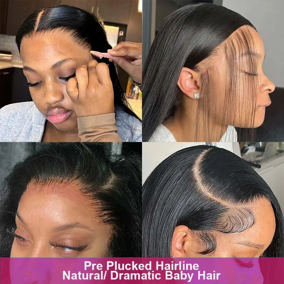 30 Inch 250 Density Bone Straight 13X6 Hd Lace Frontal Wig 13X4 Transparent Lace Front Pre Plucked 100% Human Hair For Women
