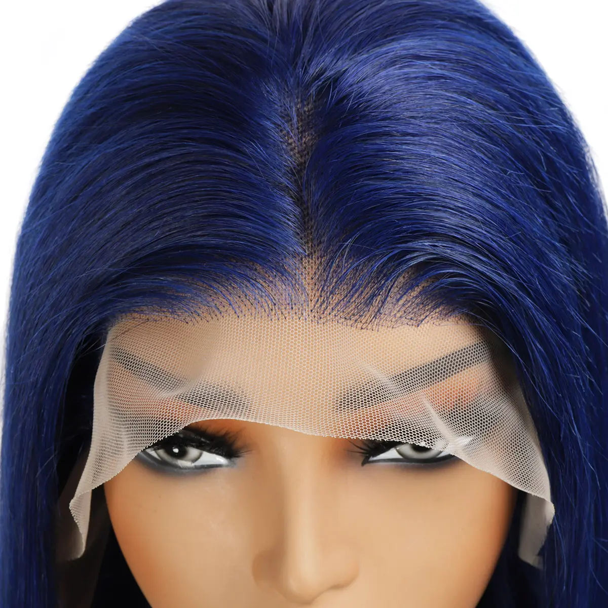 Dark Blue Lace Front Human Hair Wigs Preplucked Brazilian Bone Straight 13x4 Lace Frontal Human Hair Wig Bleached Knots Remy Wig
