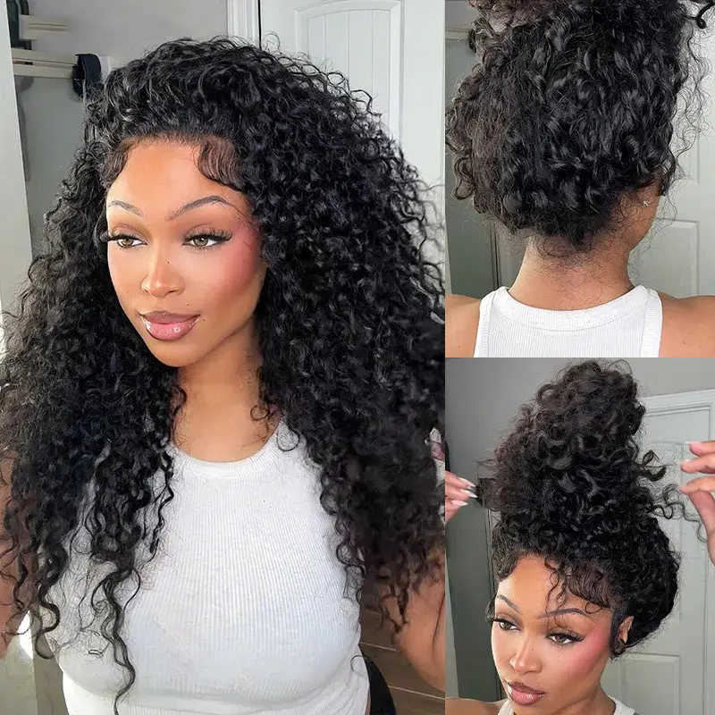 250% 360 Curly Human Hair Wig 13x4 13x6 Hd Transparent Water Wave Human Hair Wig Pre Plucked Lace Frontal Wig For Women Remy