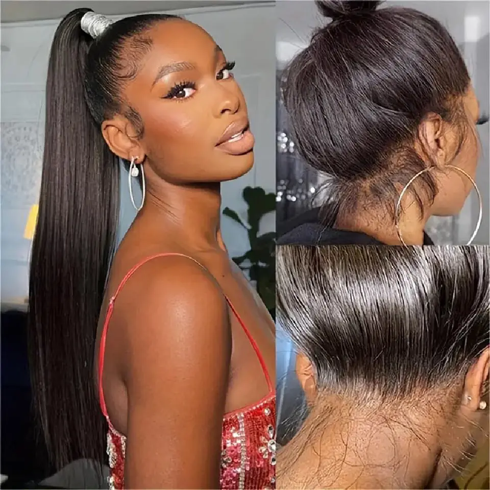360 Full Lace Frontal Wig Brazilian Bone Straight 13x4 13x6 Transparent Lace Front Human Hair Wigs For Black Women Pre Plucked