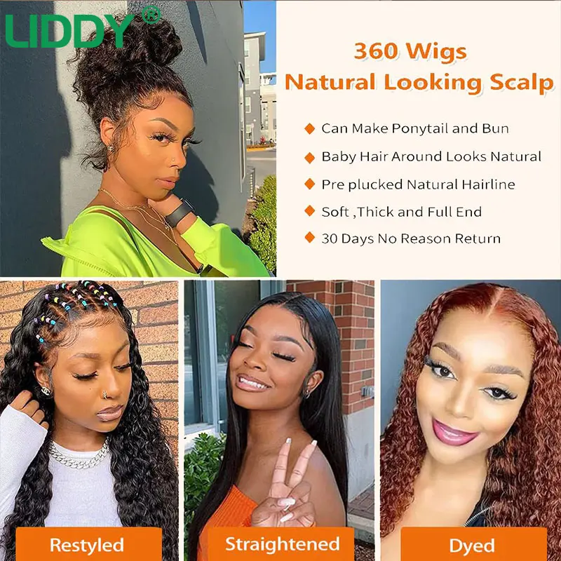 360 Full Lace Wig 13X4 Transparent Lace Front Human Hair Wigs For Women 30 36 Inch Brazilian Bone Straight 13x6 Lace Frontal Wig