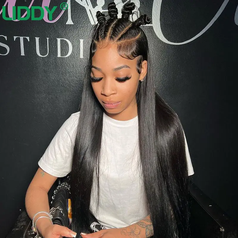 360 Full Lace Wig 13X4 Transparent Lace Front Human Hair Wigs For Women 30 36 Inch Brazilian Bone Straight 13x6 Lace Frontal Wig