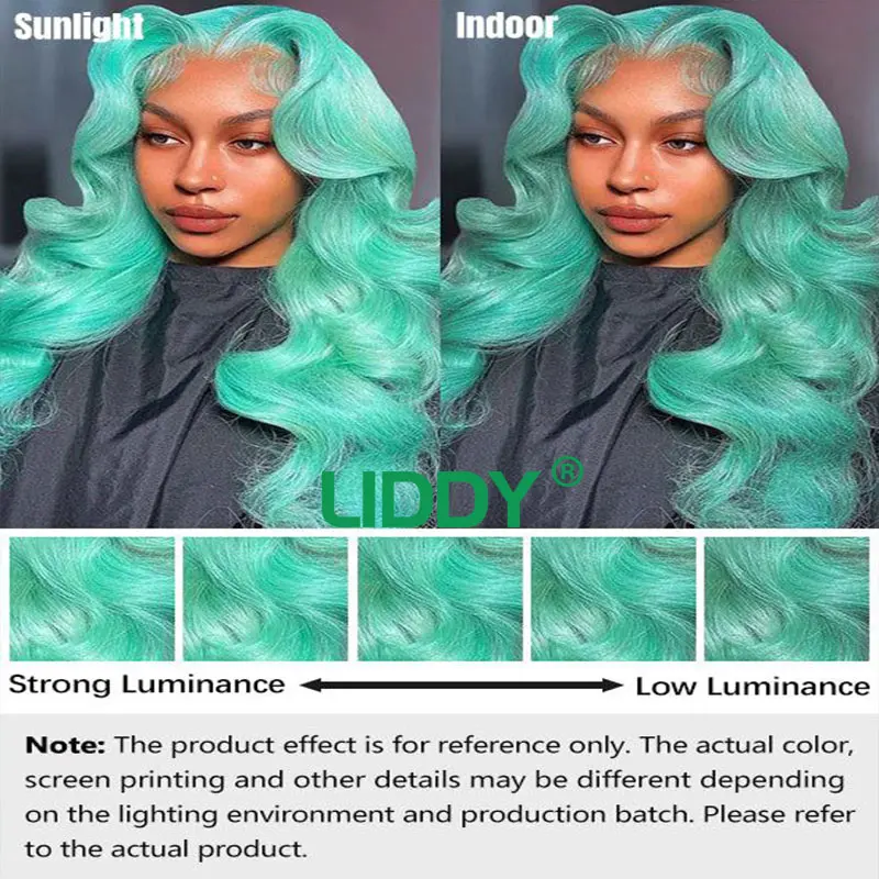 Green 13x4 HD Transparent Lace Front Wig Straight Lace Front Wigs For Women 613 Colored Lace Front Human Hair Pre Plucked Wigs