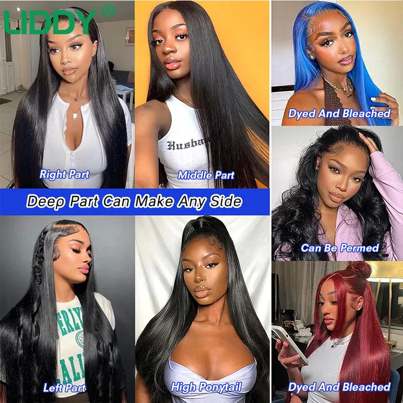 360 Full Lace Wig 13X4 Transparent Lace Front Human Hair Wigs For Women 30 36 Inch Brazilian Bone Straight 13x6 Lace Frontal Wig