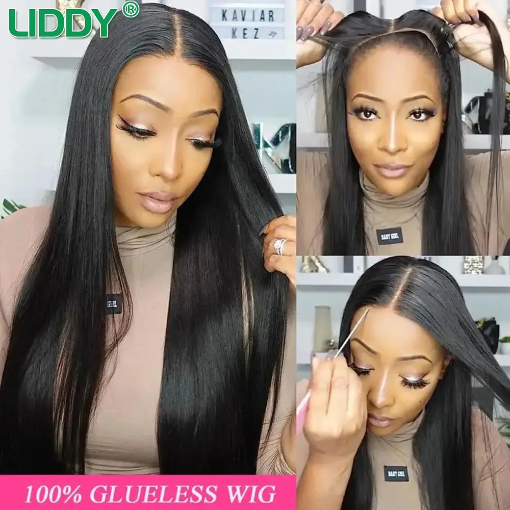 Straight Glueless Wigs Human Hair For Women Brazilian 5x5 9x6 HD Transparent Glueless Wig Human Hair Ready To Wear Preplucked