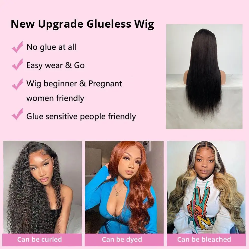 Straight Glueless Wigs Human Hair For Women Brazilian 5x5 9x6 HD Transparent Glueless Wig Human Hair Ready To Wear Preplucked