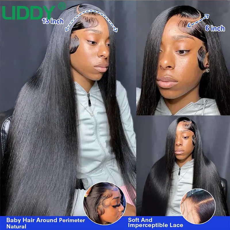 30 36 Inch Brazilian Bone Straight 13x4 13x6 Transparent Lace Front Human Hair Wigs 360 Lace Frontal Wig Pre Plucked For Women