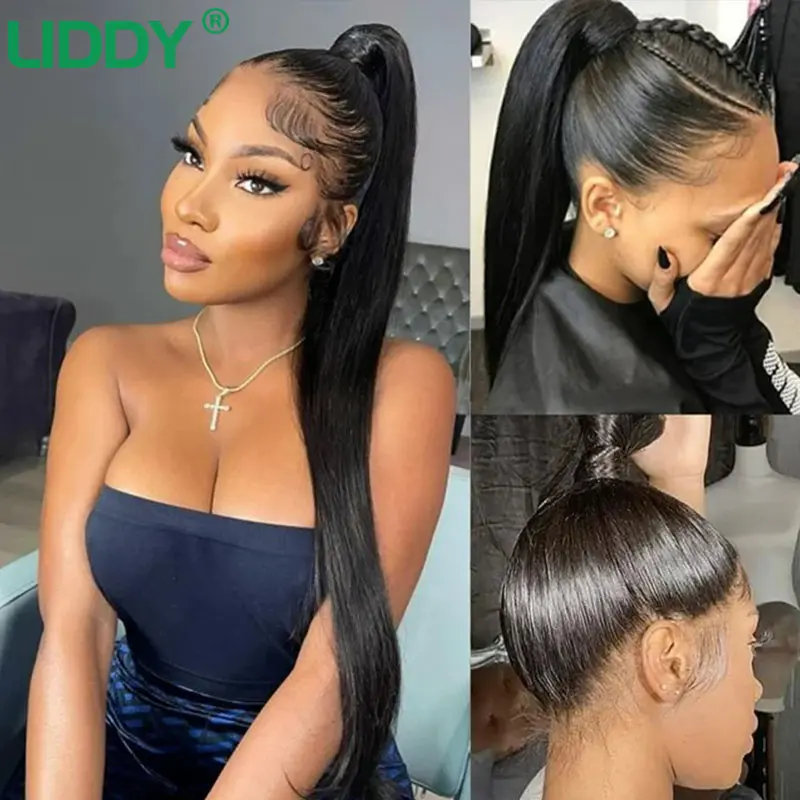 360 Lace Frontal Wig Brazilian Bone Straight 13x4 13x6  Transparent Lace Front Human Hair Wigs For Black Women Pre Plucked