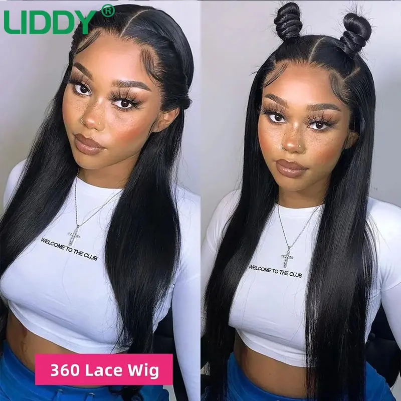360 Full Lace Wig 13X4 Transparent Lace Front Human Hair Wigs For Women 30 36 Inch Brazilian Bone Straight 13x6 Lace Frontal Wig