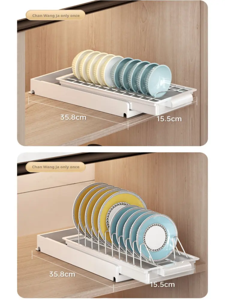 Kitchen Drainage Rack Dish Drainer Rack Seasoning Organizer Pull Out Kitchen Drainer Rack
