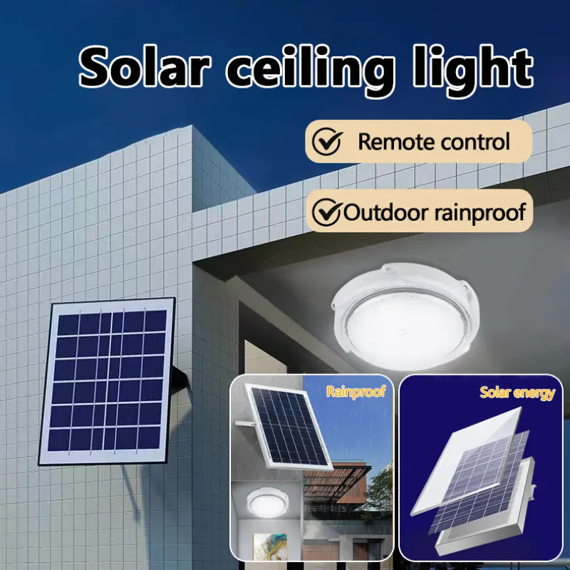 60W LED Solar Ceiling Light Pendant Light High Power Indoor Remote Control Ceiling Light Balcony Ceiling Light