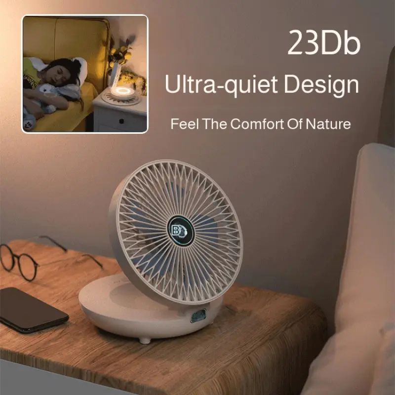 Wall-mounted Rechargeable Fan Desktop Fan Folding Portable Electric Fan Student Dormitory USB Rechargeable 3 Wind Speed