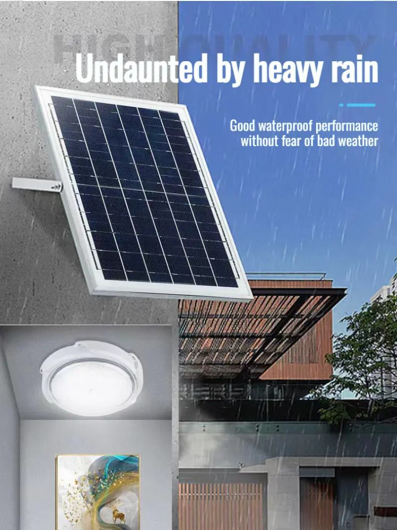 60W LED Solar Ceiling Light Pendant Light High Power Indoor Remote Control Ceiling Light Balcony Ceiling Light