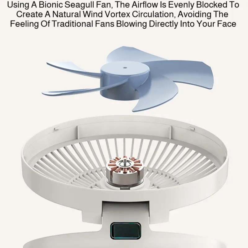 Wall-mounted Rechargeable Fan Desktop Fan Folding Portable Electric Fan Student Dormitory USB Rechargeable 3 Wind Speed