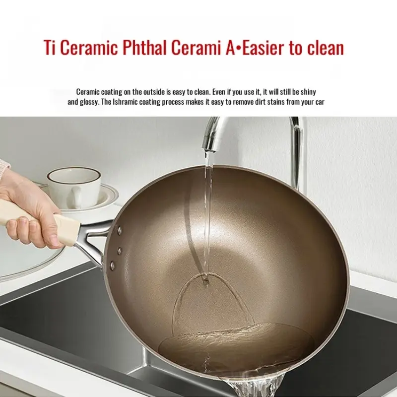 Household hightemperature ceramic cookware Essential pan Nonstick noncoated frying pan