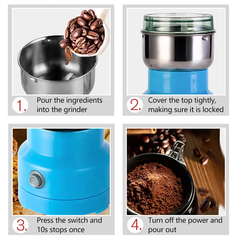KATA Grain Mill Powerful Grains Spices Grinder Cereals Coffee Dry Food Chopper Processor Blender Pepper Mill Grinding Machine