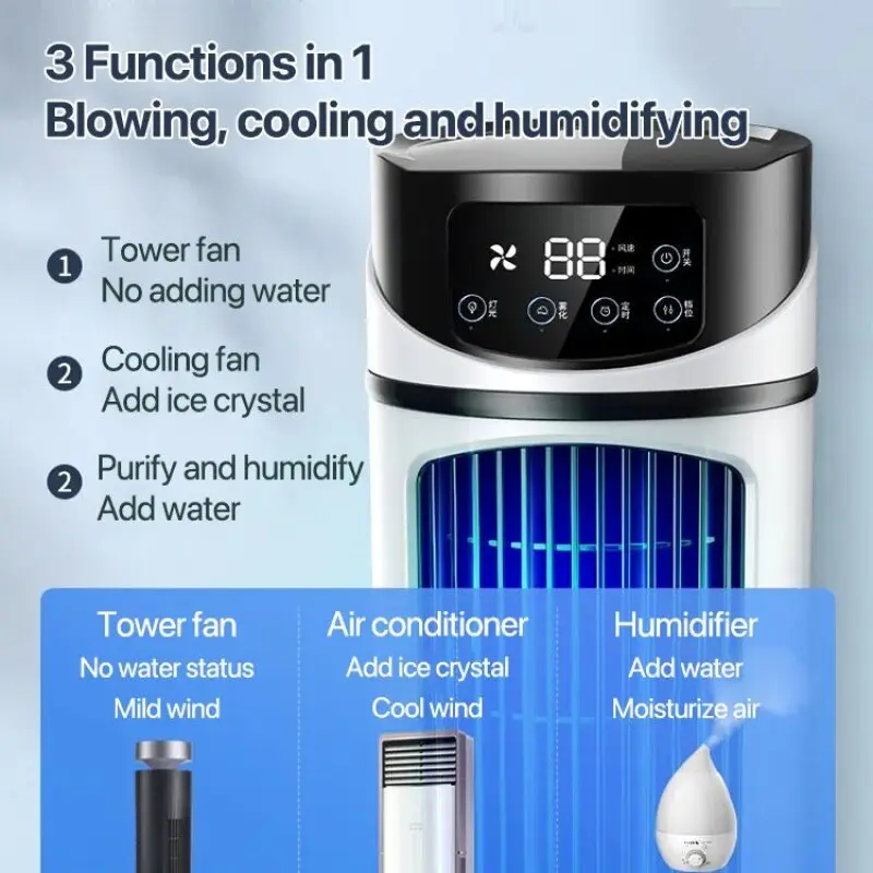Air Conditioning Fan Humidification Electric Fan Portable USB Mini Air Conditioner Air Cooler Fan Air Conditioning Air Cooler