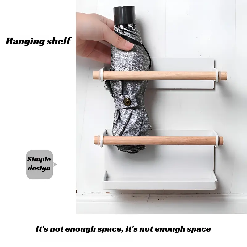 Non Nail Magnetic Umbrella Stand Household Wall Mounted Umbrella Storage Rack Entrance Door Creative  Double-layer Umbrella Rack