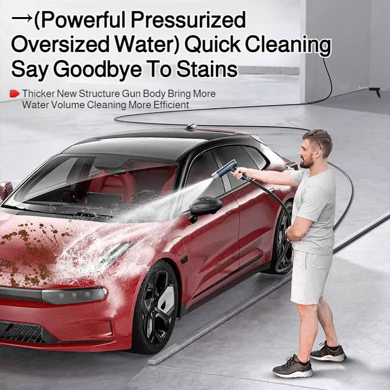 High-Pressure Car Washing Water Gun Telescopic Hose Household Strong Washing Nozzle Watering Flowers And Washing Windows