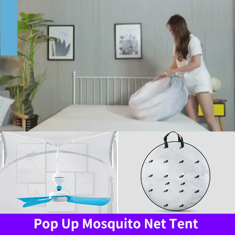 Mosquito Net Steel Wire Fully Automatic Anti-mosquito Fabric, Foldable and Quick Installation 1.5M-1.8M Mosquito Net for Summer