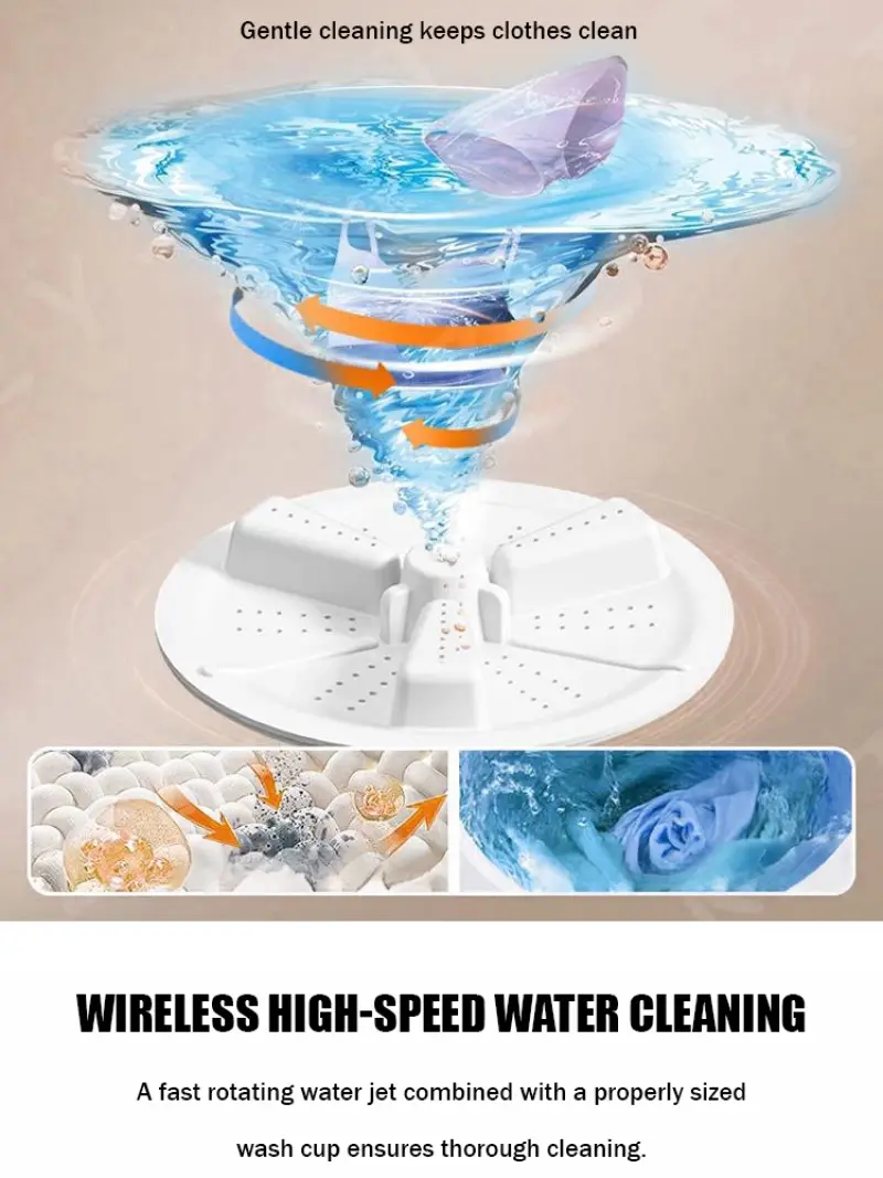Student Dormitory Portable Mini Washer Wireless Rechargeable Socks Underwear Washer