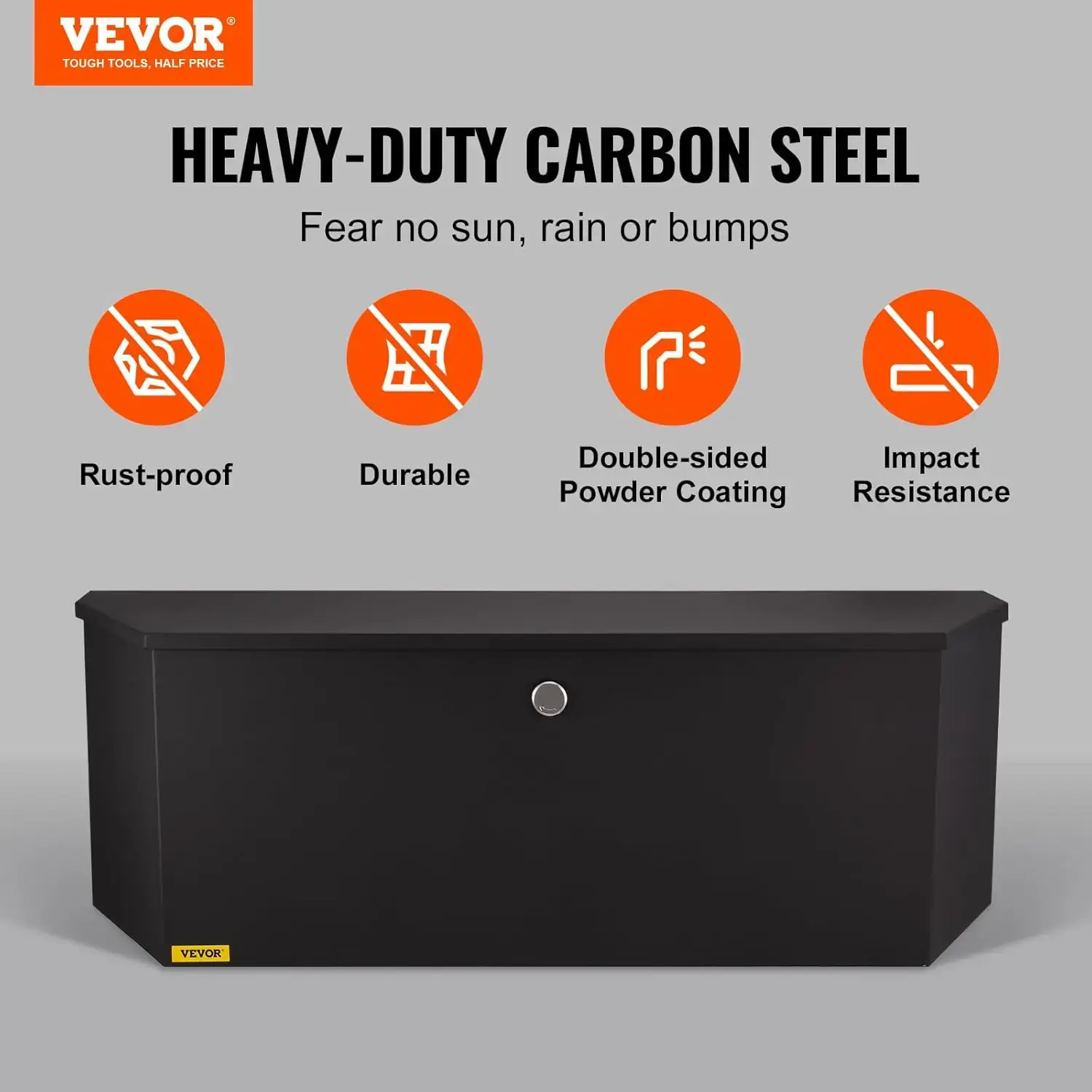 Trailer Tongue Box, Steel Tongue Box Tool Chest, 36"x12"x12" Heavy Duty Trailer Box Storage with Lock and Keys