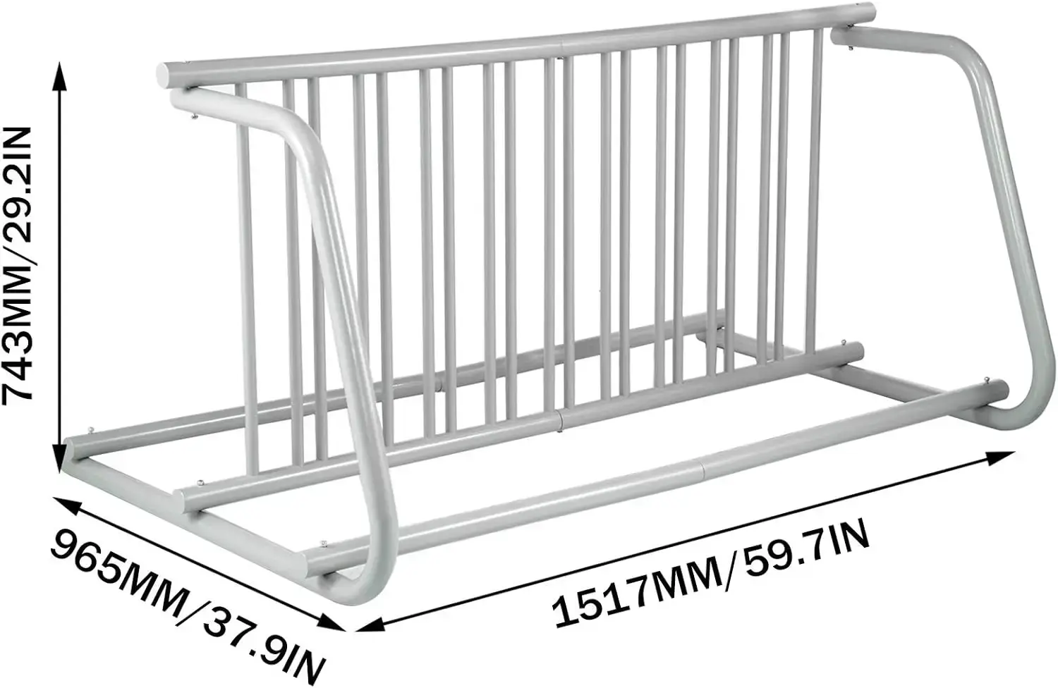 10 Holders Floor Bike Rack, 59" Length All-Steel Grid Bike Rack, 10-Bike Capacity Dual-Side Storage Stand for Garages