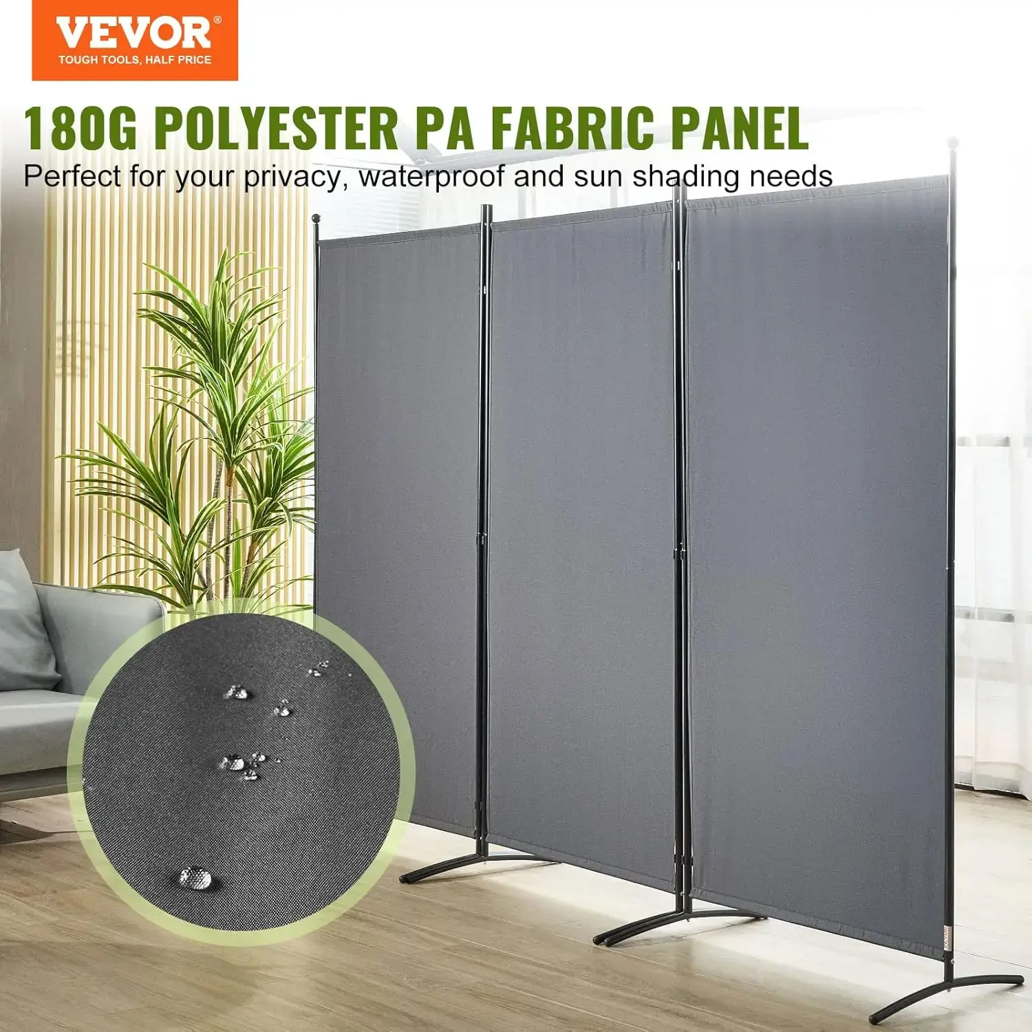 Room Divider, 6.1 ft Room Dividers and Folding Privacy Screens (3-Panel), Fabric Partition Room Dividers for Office, Bedroom
